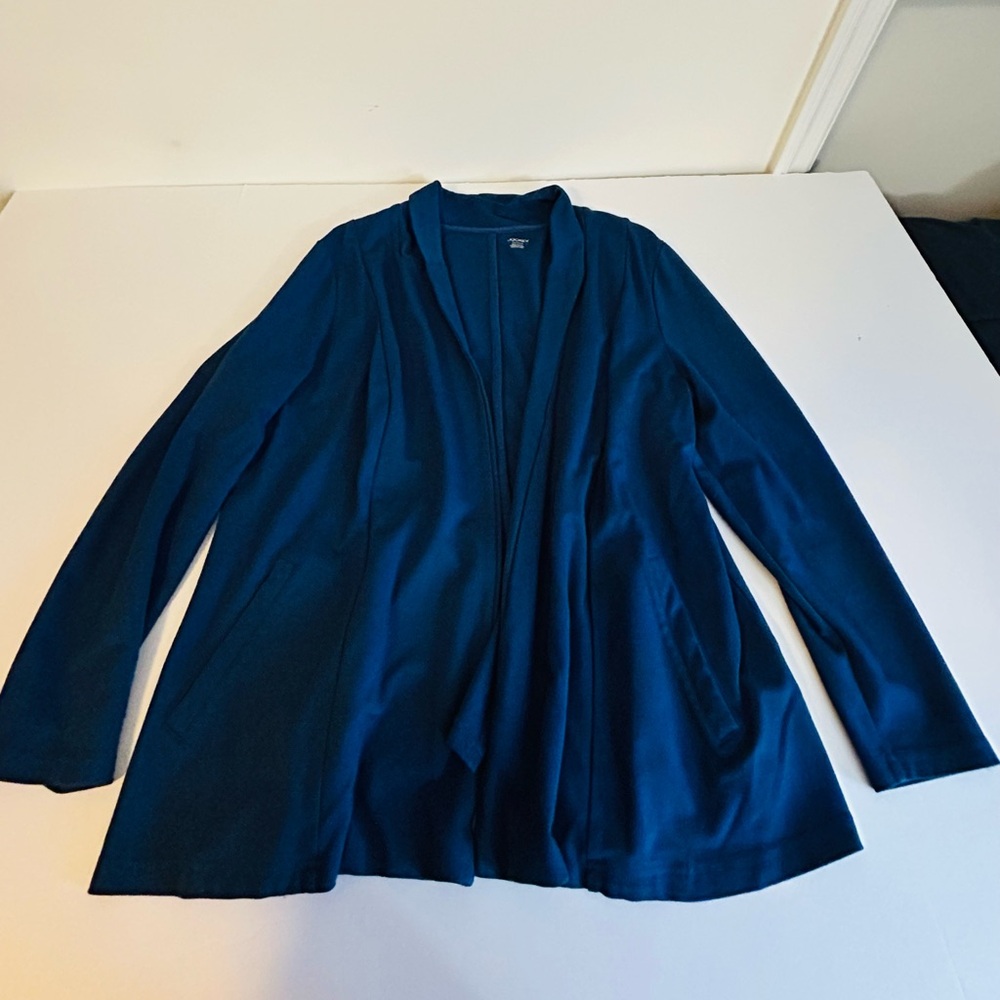 Jockey Women's Navy Knit Open Cardigan Blazer